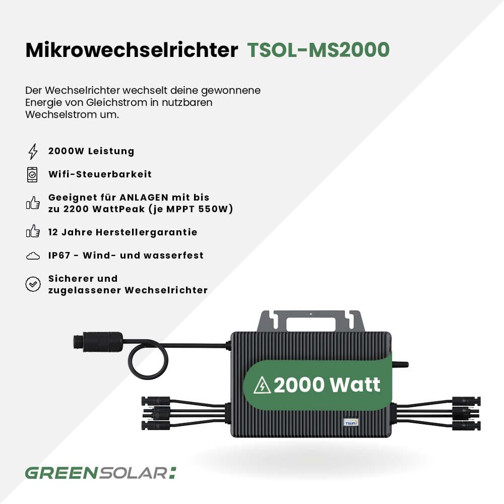 TSUN Mikrowechselrichter 2000W mit Wifi (TSOL-MS2000(800)