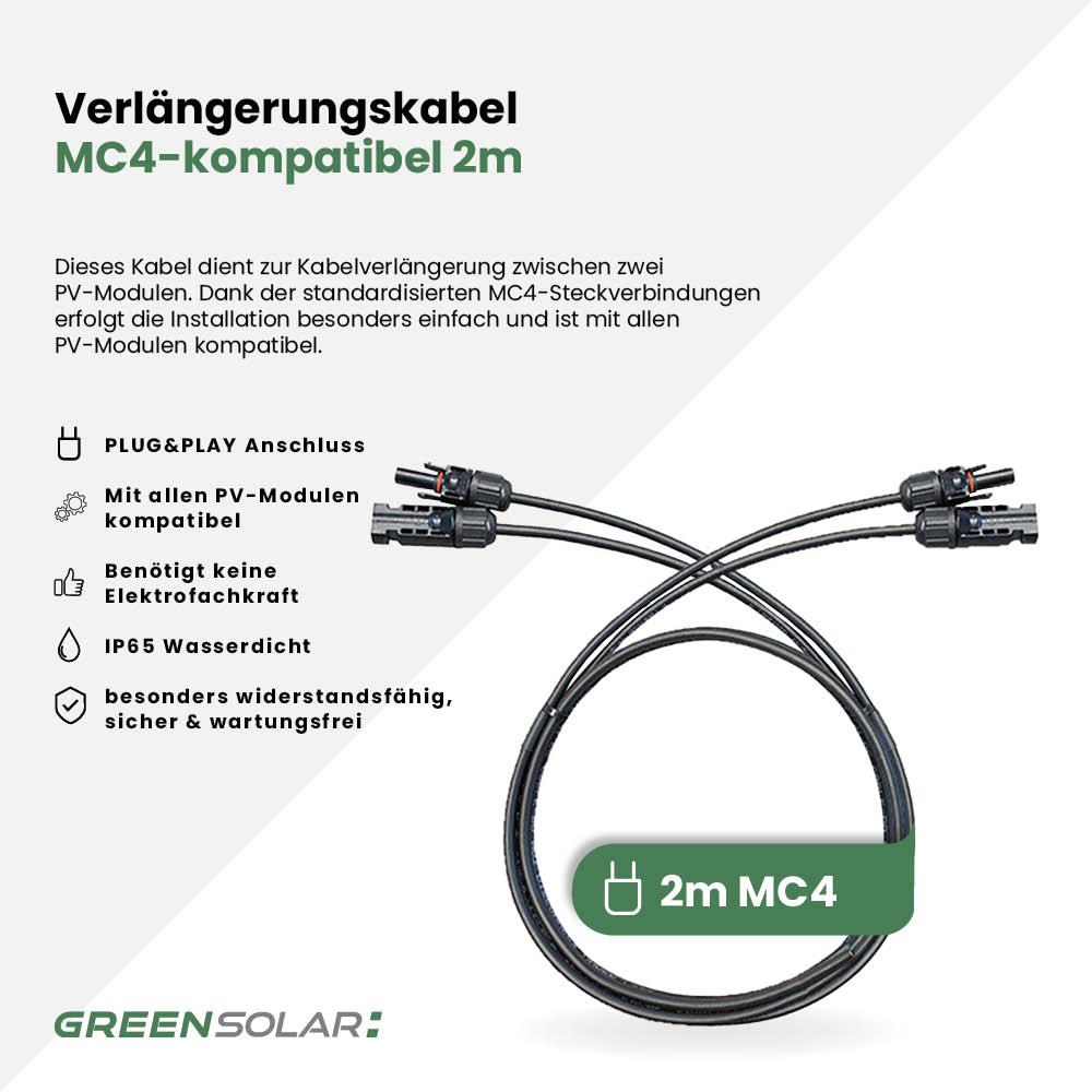 Verlängerungskabel MC4-kompatibel 2m