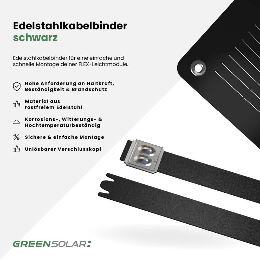 Edelstahlkabelbinder 12 Stück schwarz