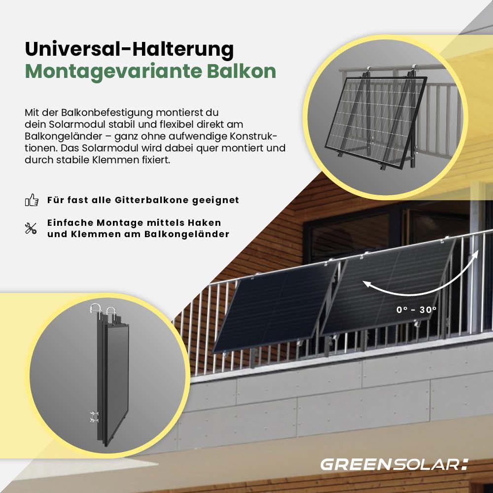 Balkonbefestigung für 4 Module