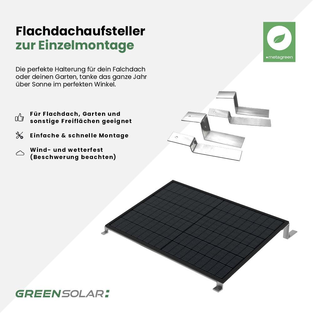 Flachdachaufsteller für 3 Module zur Einzelmontage