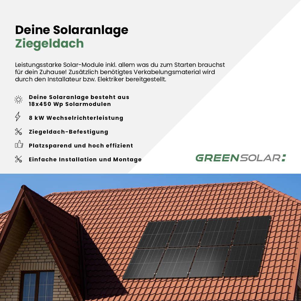 Solaranlage Ziegeldach 8kWp