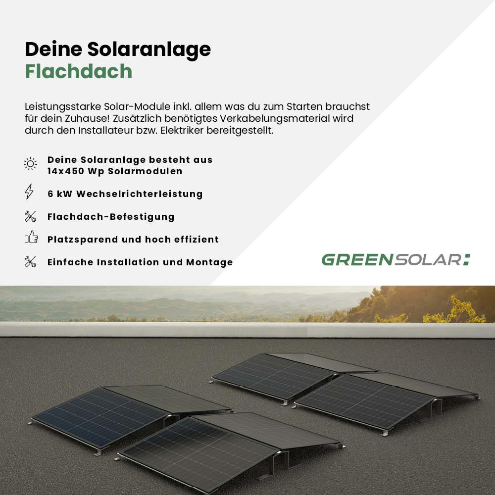 Solaranlage Flachdach 6kWp