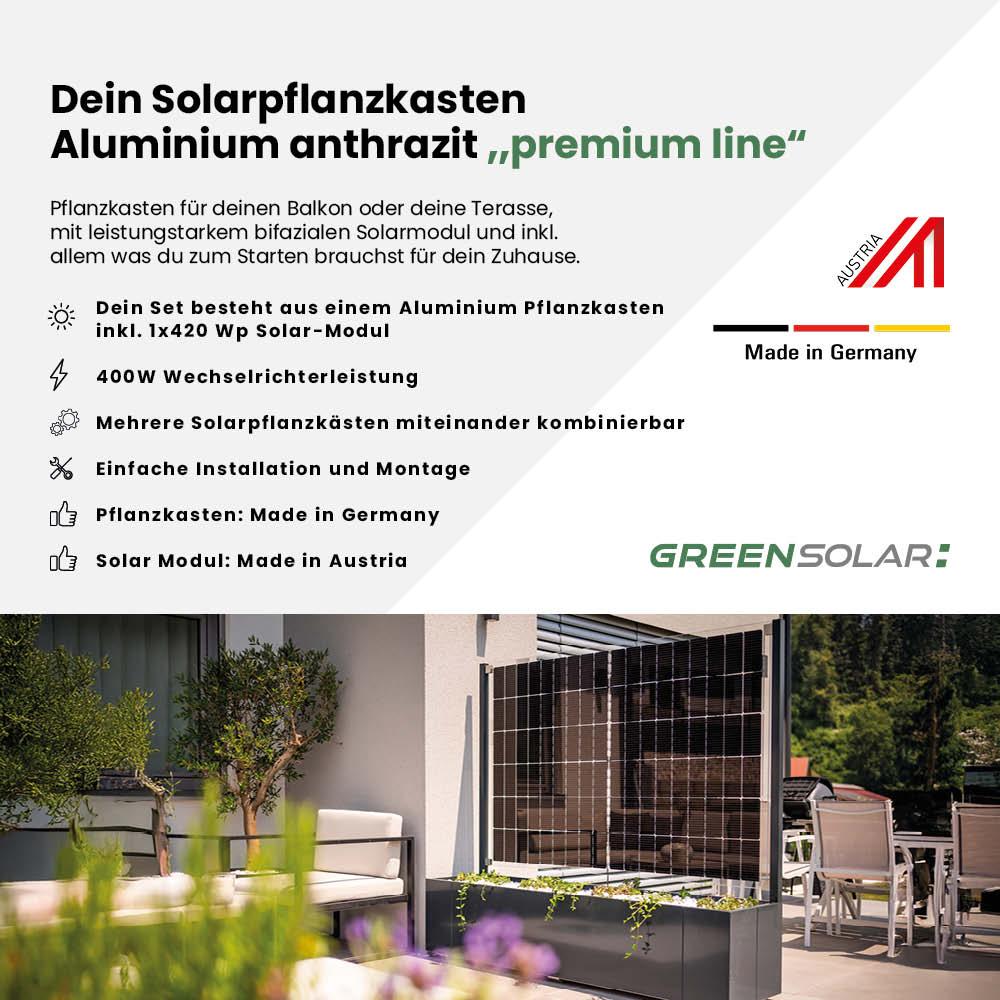 Solarpflanzkasten 420/400 Aluminium anthrazit
