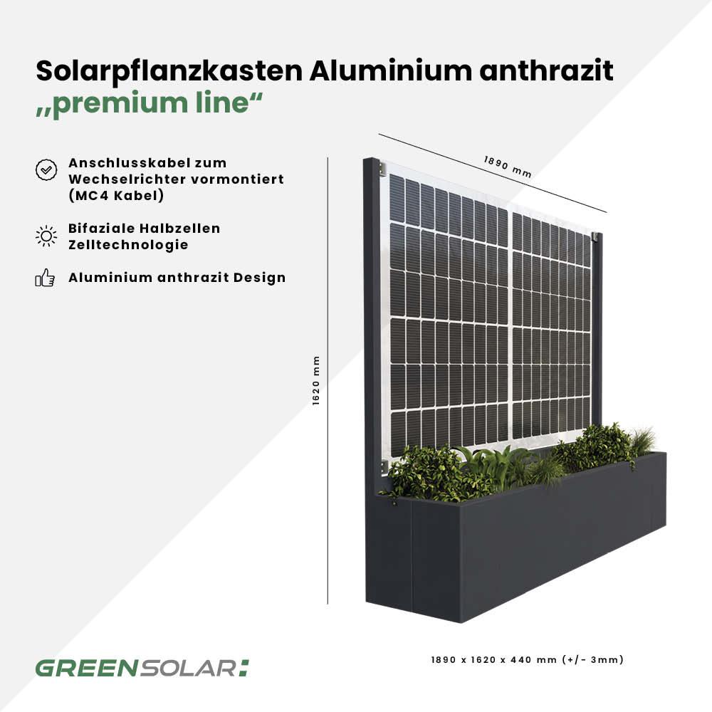 Solarpflanzkasten 420/400 Aluminium anthrazit