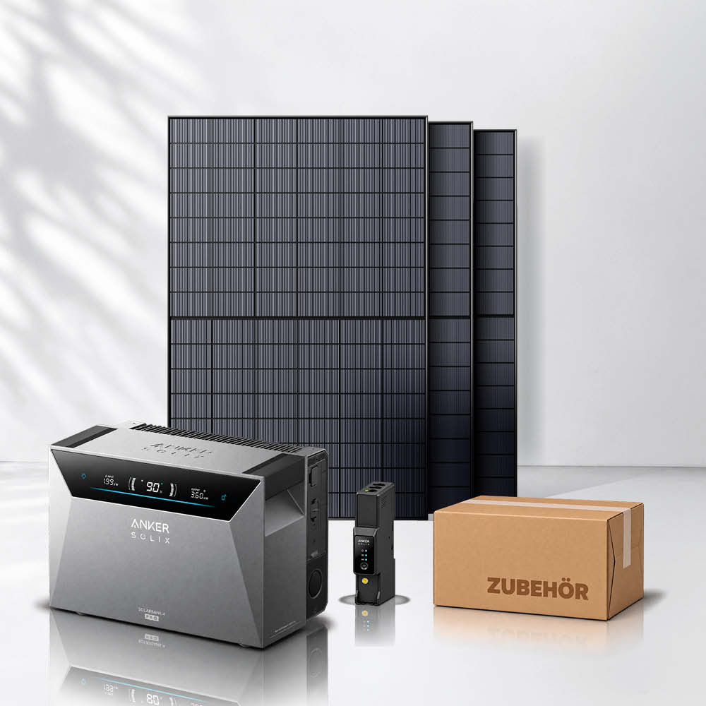 Balkonkraftwerk 1350Wp mit Anker SOLIX Solarbank 4 E5000 Pro