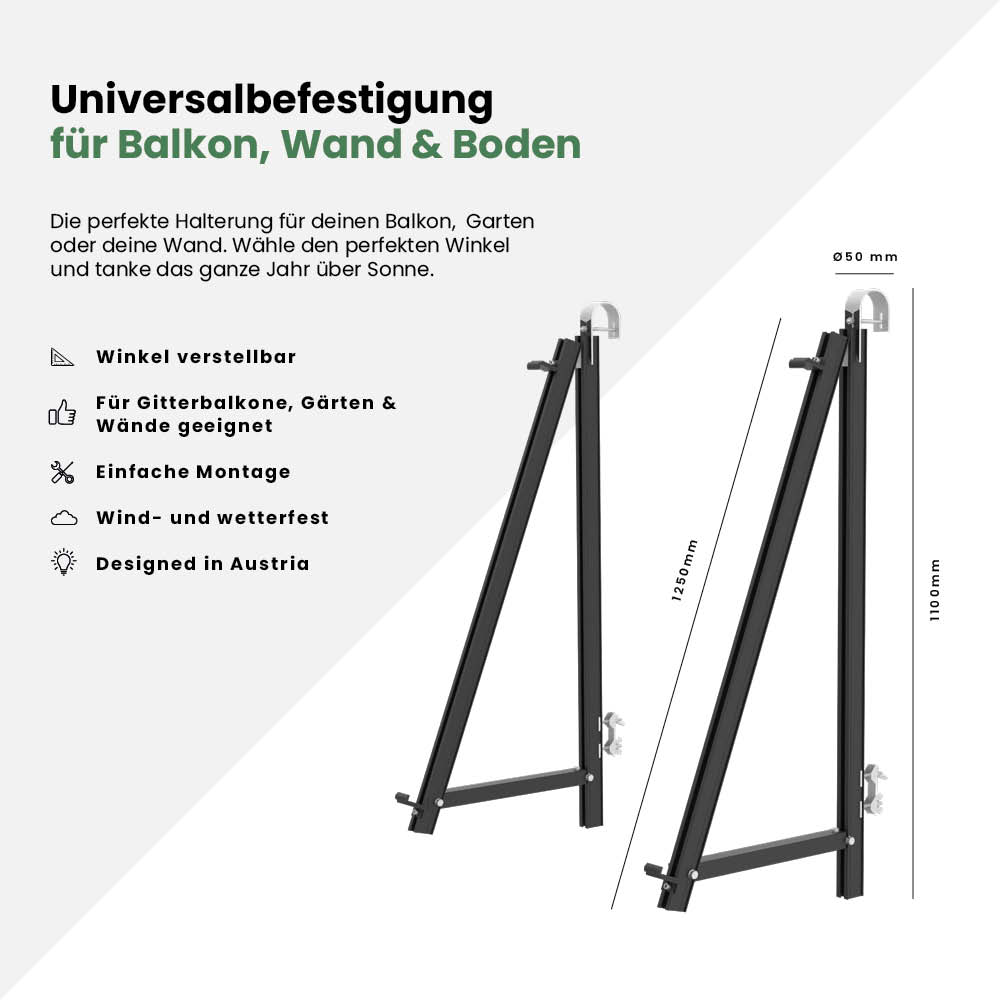 Balkonbefestigung für 10 Module