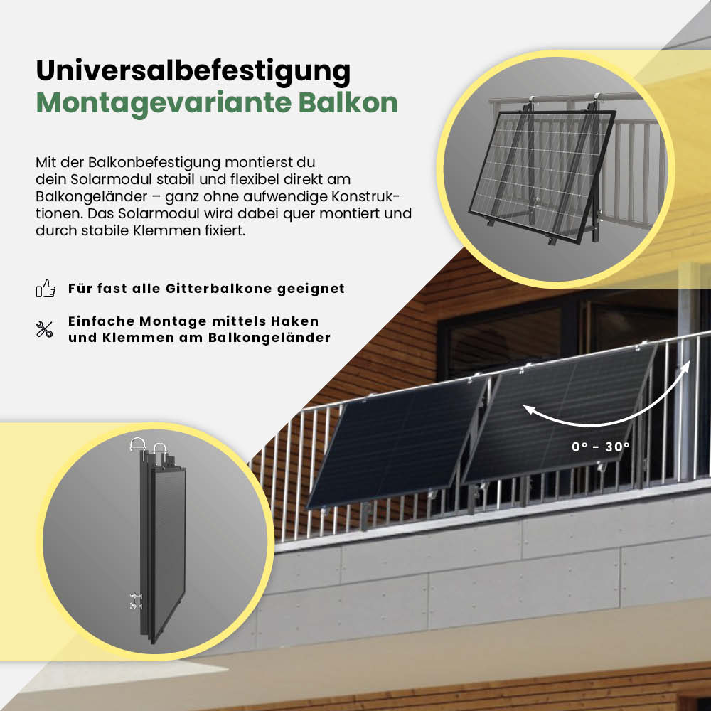 Balkonbefestigung für 10 Module