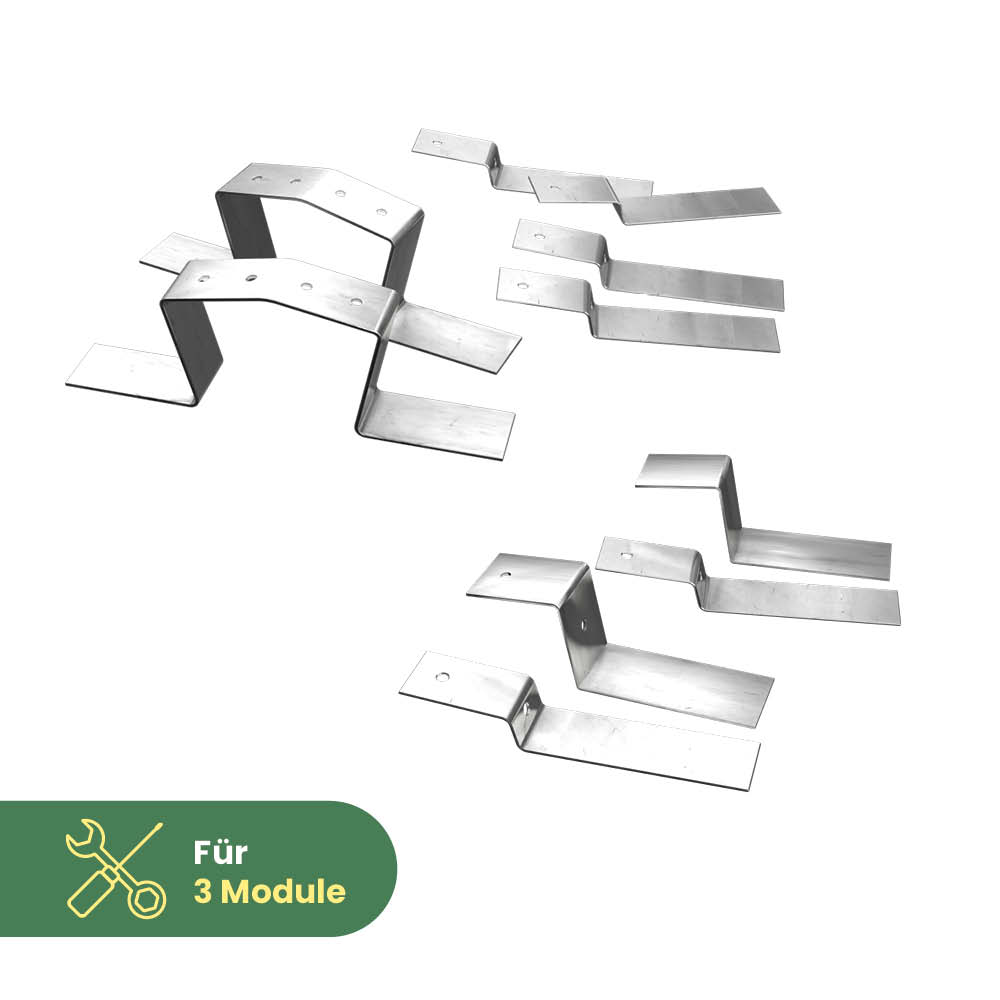 Flachdachaufsteller für 2 Module DOUBLE und 1 Modul SINGLE