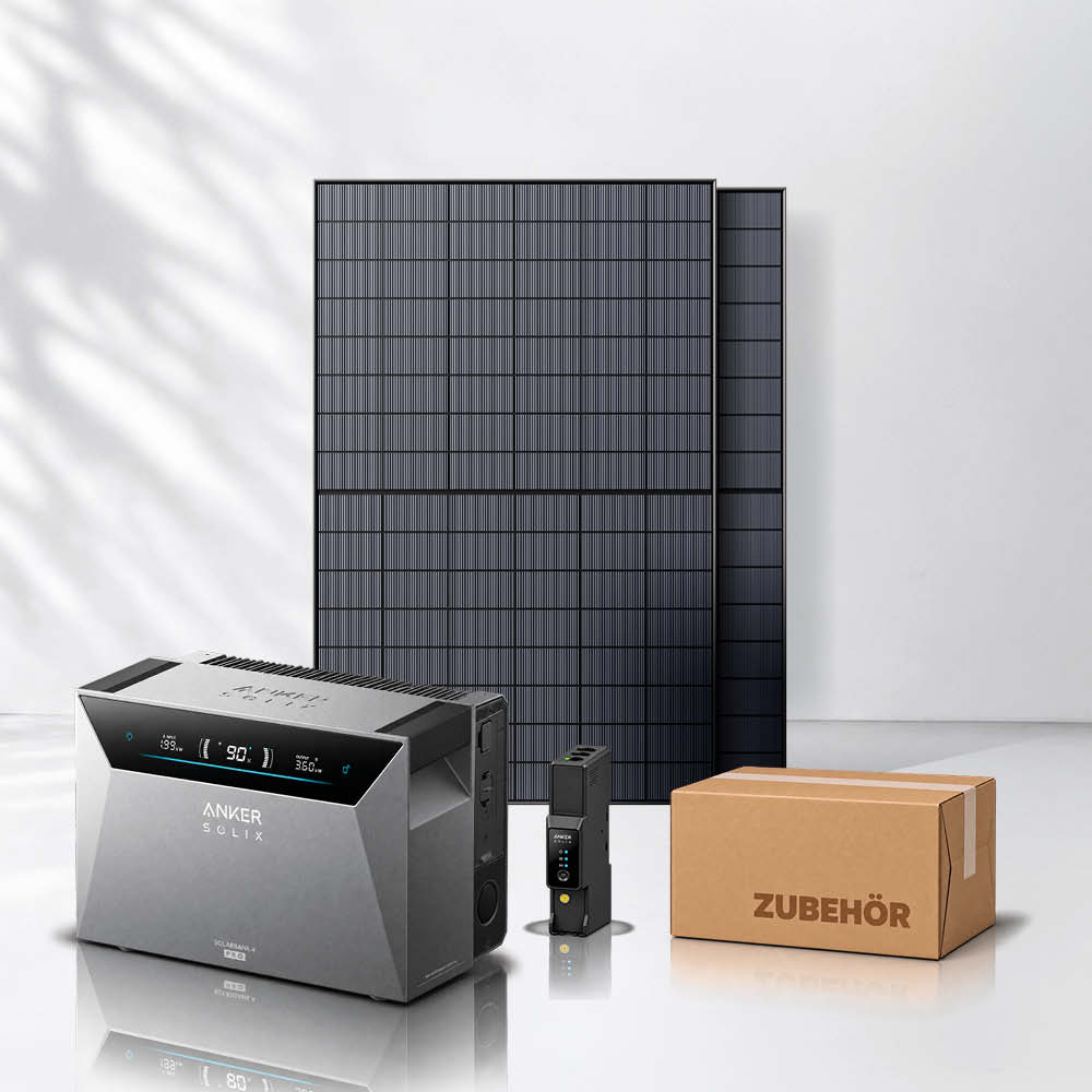 Balkonkraftwerk 900Wp mit Anker SOLIX Solarbank 4 E5000 Pro