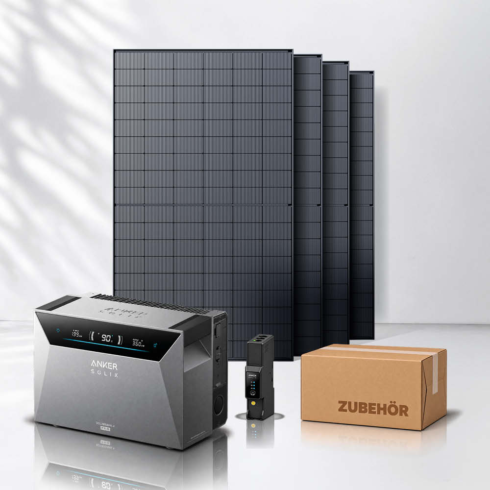 Balkonkraftwerk 2000Wp mit Anker SOLIX Solarbank 4 E5000 Pro