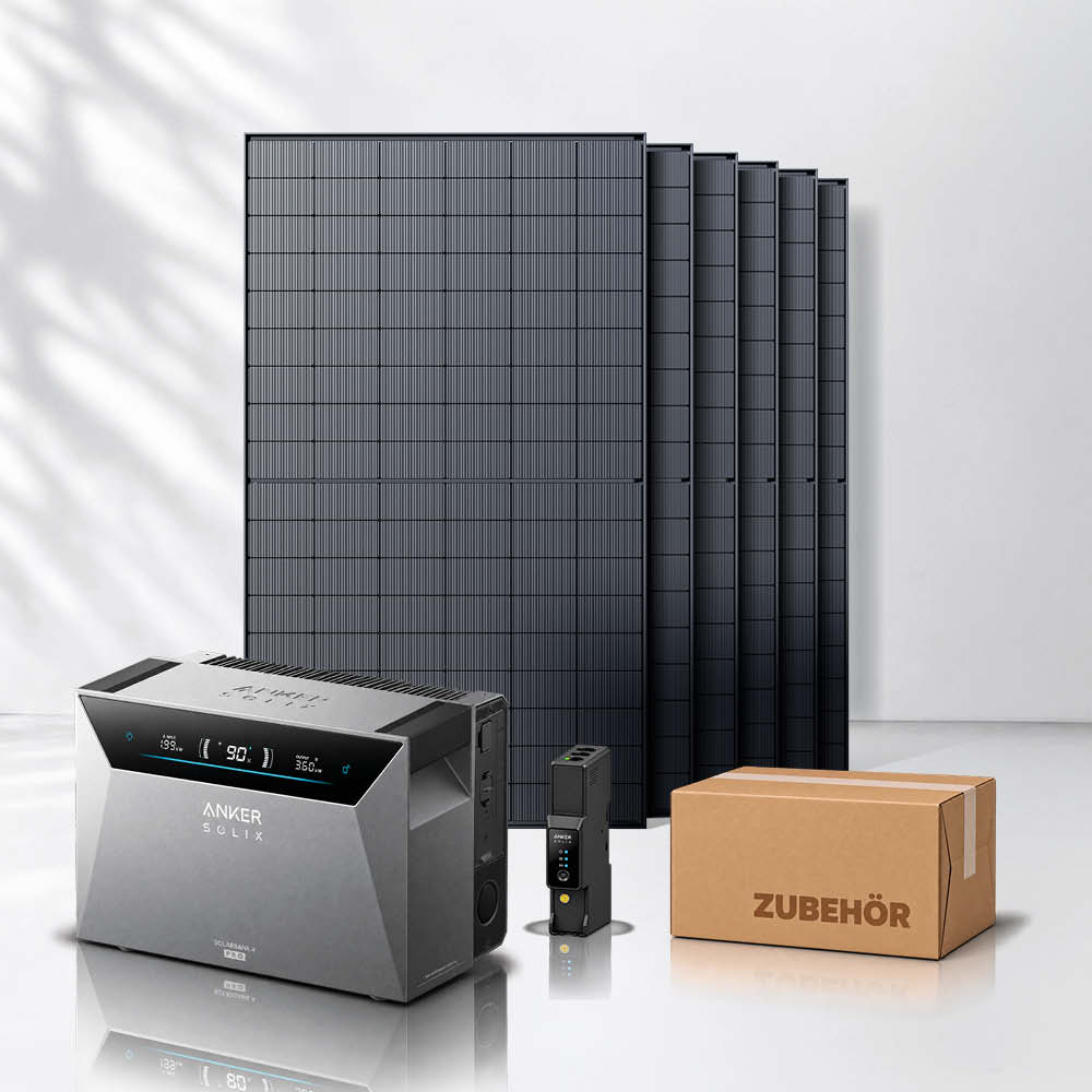 Balkonkraftwerk 3000Wp mit Anker SOLIX Solarbank 4 E5000 Pro