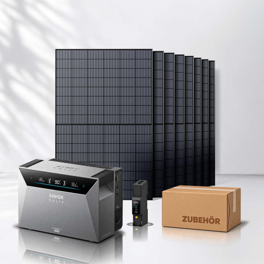 Balkonkraftwerk 3600Wp mit Anker SOLIX Solarbank 4 E5000 Pro