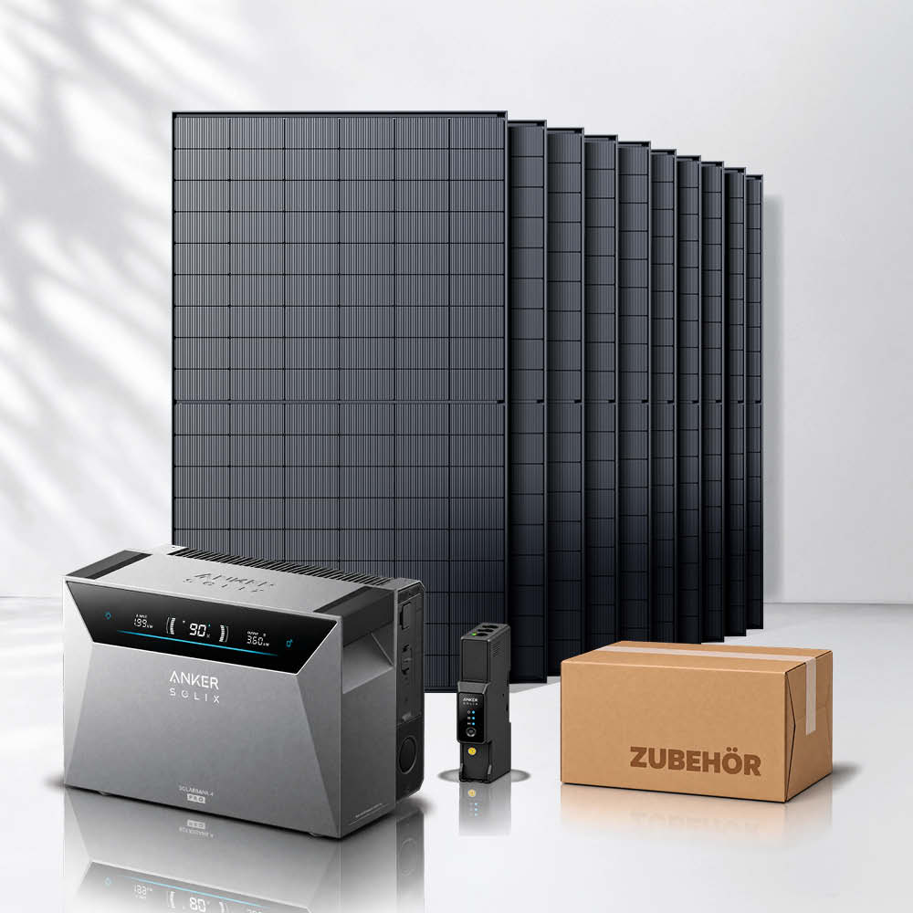 Balkonkraftwerk 4000Wp mit Anker SOLIX Solarbank 4 E5000 Pro